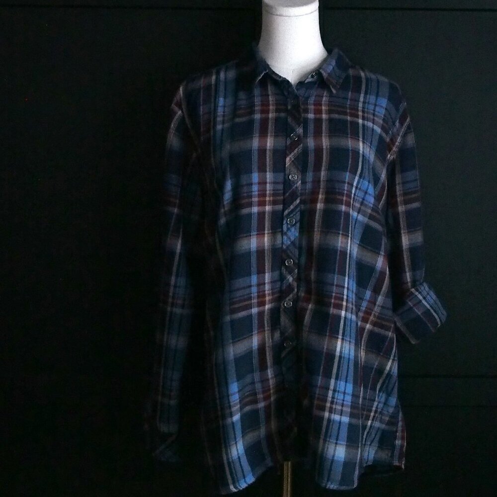Northern Reflections | Plaid Shirt w Long Roll-Up Sleeves